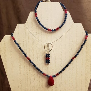 Kyanite and Ruby Necklace Set