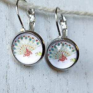 Peacock Art Earrings III