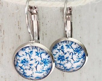 Blue Flower Earrings