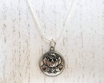 Om Symbol Necklace Yoga Jewelry Aum Zen Purple Flower Art - Etsy