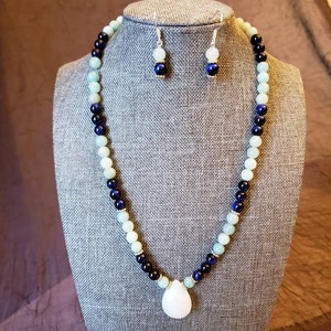 Gemstone Bead Necklace & Earring Set