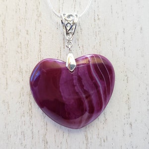 Purple Heart Shaped Pendant Necklace