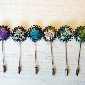 Gepresste Blume Krawatte Pin - Brosche