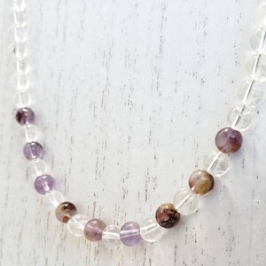 Crystal Quartz and Purple Phantom Ghost Necklace