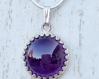 Collar de amatista de plata