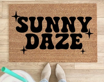 Doormat, Sunny Daze, Bohemian Doormat, Retro Doormat, Door mat, Welcome Doormat