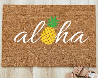 Momona Hawaiian Tropical Pineapple Aloha Doormat Personalized Doormat Rug Housewarming Gift Family Welcome Mat Custom Funny Birthday New Momona Hawaiian Tropical Pineapple Aloha Doormat Personalized Doormat Rug Housewarming Gift Family Welcome Mat Custom Funny Birthday New