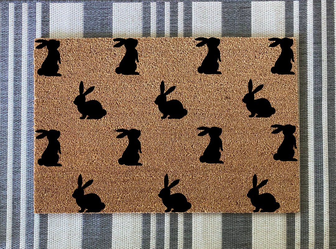 Doormat, Spring Doormat, Bunny Doormat, Easter Doormat, Large Doormat