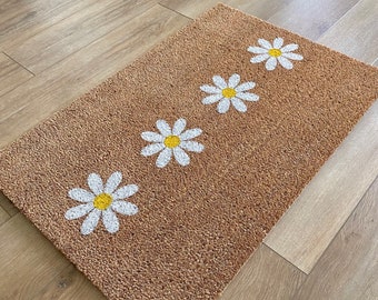 Doormat, Flower Doormat, Daisy Doormat, Boho Doormat, Door Decor, Door mat, Summer Doormat, Floral Doormat