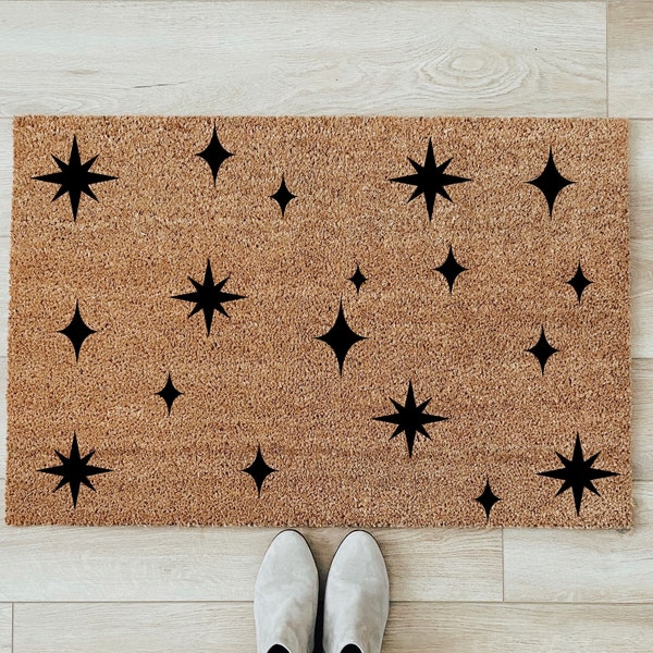 Celestial Doormat, Star Doormat, Bohemian Doormat, Mystical Doormat, Doormat, Stars Welcome Doormat, Sparkle Doormat