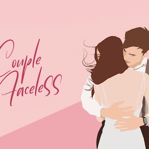 retrato sin rostro, parejas sin rostro, retrato de pareja en acuarela a partir de una foto, retrato de pareja, regalo para parejas, regalo de retrato de pareja sin rostro