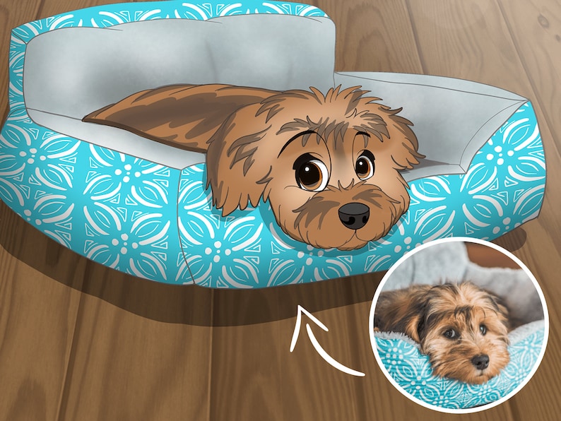 Cartoon Portrait, portrait from photo, cartoon illustration, pet portrait disney, dog illustration, pet portrait, custom pet cartoon image 9