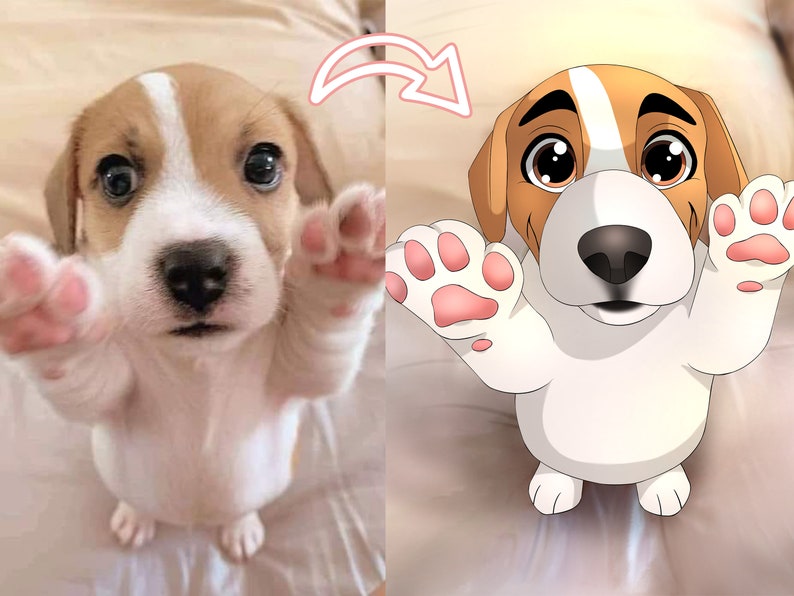 Cartoon Portrait, portrait from photo, cartoon illustration, pet portrait disney, dog illustration, pet portrait, custom pet cartoon image 10
