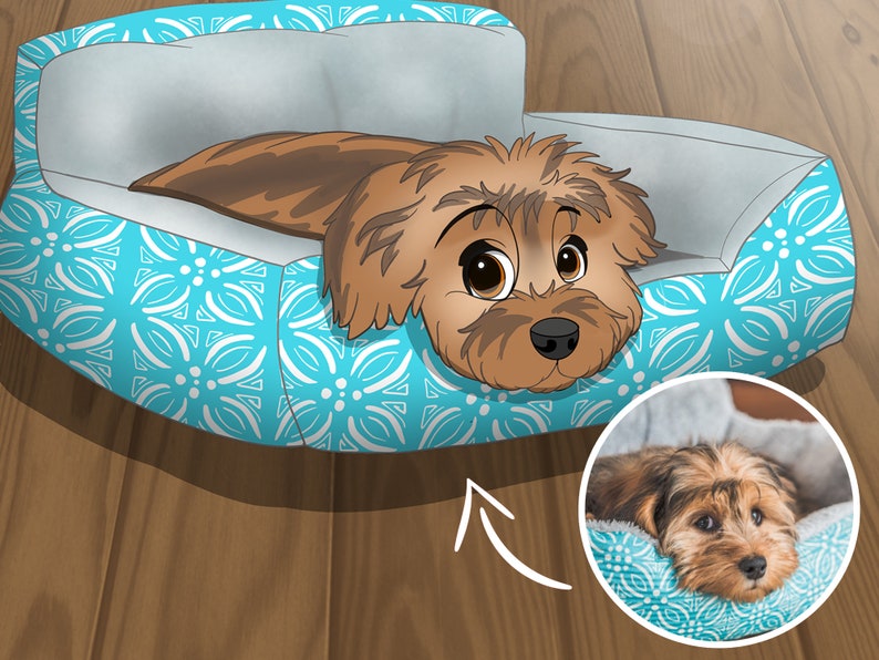 Cartoon Portrait, portrait from photo, cartoon illustration, pet portrait disney, dog illustration, pet portrait, custom pet cartoon image 10