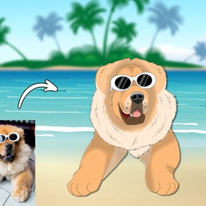 Cartoon Portrait, portrait from photo, cartoon illustration, pet portrait disney, dog illustration, pet portrait, custom pet cartoon image 8