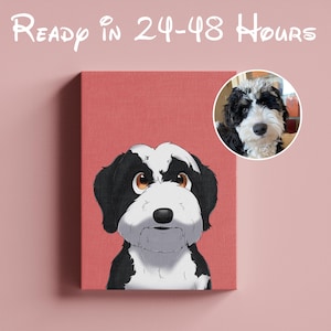 Benutzerdefinierte Cartoon Haustier Porträt | Katze, Hund, Pferd, Hase Portrait vom Foto | Cartoon-Stil | Individuelles Geschenk | Digitale Drucke | Illustration Kunst