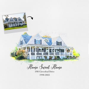 Aquarell Gemälde, Einweihungsgeschenk, Aquarellbild, Haus Gemälde, Aquarell, Haus Portrait, Geschenke für Sie, unser erstes Zuhause