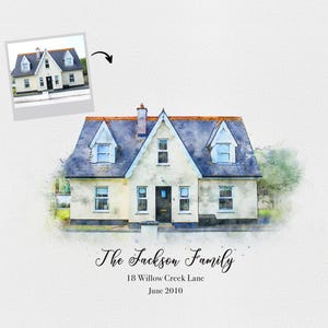 Aquarell Gemälde, Einweihungsgeschenk, Aquarellbild, Haus Gemälde, Aquarell, Haus Portrait, Geschenke für Sie, unser erstes Zuhause