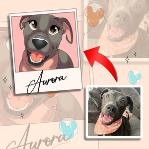 Cartoon Portrait, portrait from photo, cartoon illustration, pet portrait disney, dog illustration, pet portrait, custom pet cartoon image 7