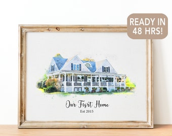 Custom House Portrait, Home Portrait Digital, House Portrait Personalized, Housewarming Gift Engagement Gifts, Home Gift For Mom