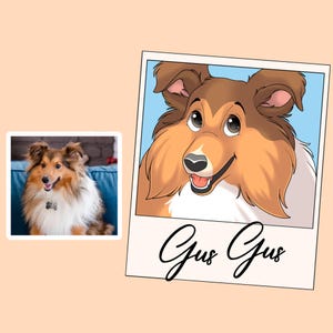 Aangepaste cartoon huisdierportret | Portret kat, hond, paard en konijn van foto | Cartoonstijl | Aangepast cadeau | Digitale afdrukken | Illustratiekunst
