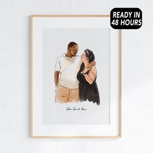 custom couple portrait, couple drawing, couple photo gift, gift for couples, custom couple portrait illustration, painting from portrait