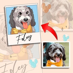 Cartoon Portrait, portrait from photo, cartoon illustration, pet portrait disney, dog illustration, pet portrait, custom pet cartoon image 5