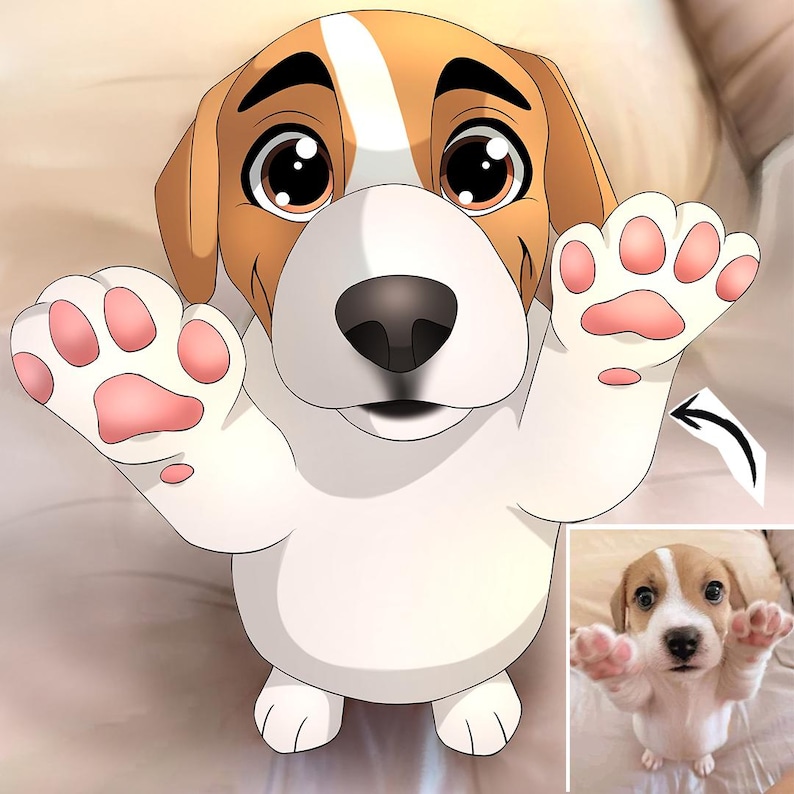 Cartoon Portrait, portrait from photo, cartoon illustration, pet portrait disney, dog illustration, pet portrait, custom pet cartoon image 1