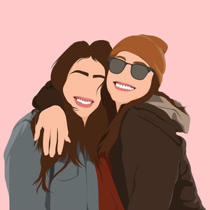 Retrato sin rostro, pintura de acuarela a partir de una foto, regalo de retrato sin rostro, parejas sin rostro, regalo para parejas, retrato a partir de una foto