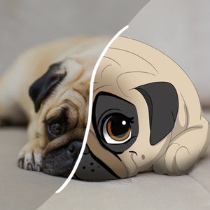 Cartoon Portrait, portrait from photo, cartoon illustration, pet portrait disney, dog illustration, pet portrait, custom pet cartoon image 10