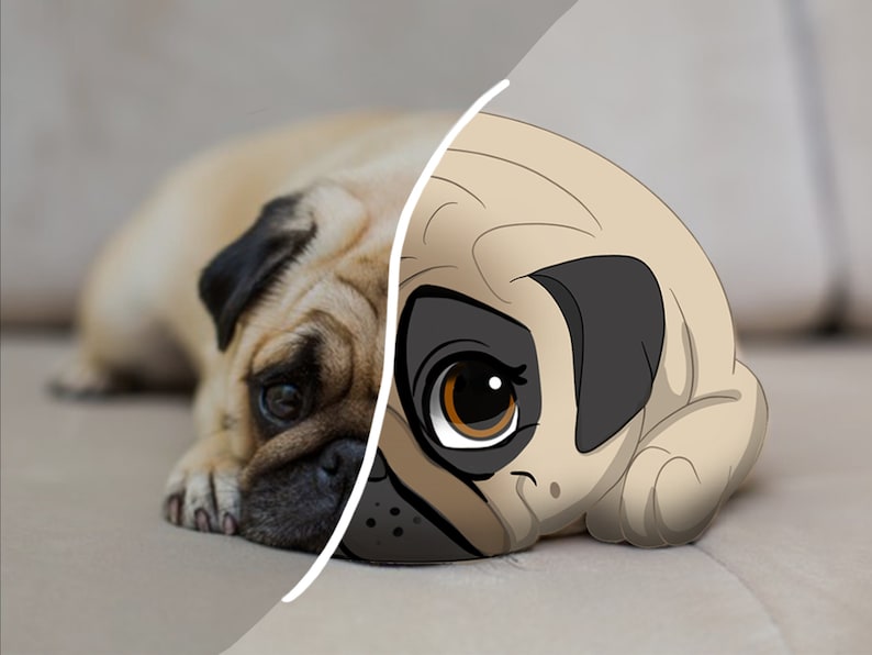 Cartoon Portrait, portrait from photo, cartoon illustration, pet portrait disney, dog illustration, pet portrait, custom pet cartoon image 10