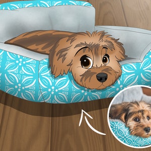 Cartoon Portrait, portrait from photo, cartoon illustration, pet portrait disney, dog illustration, pet portrait, custom pet cartoon image 4