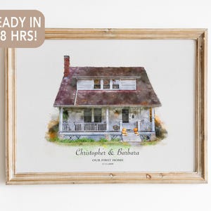 Aangepast huisportret cadeau, huisportret sluitingscadeau, aquarel huisportret, housewarming cadeau uniek, custom huiskunst