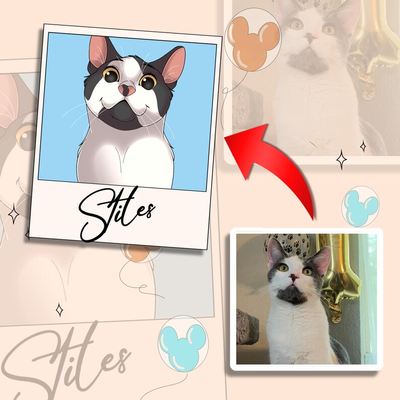 Cartoon Portrait, portrait from photo, cartoon illustration, pet portrait disney, dog illustration, pet portrait, custom pet cartoon image 5