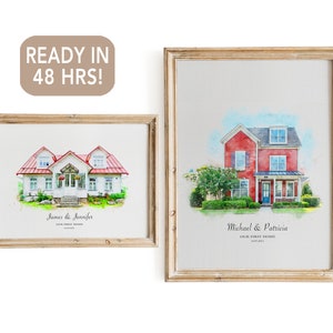 benutzerdefinierte Haus Porträt, Haus Porträt, Aquarell Haus Porträt, Abschlussgeschenk des Maklers, Hauseinweihungsgeschenk, benutzerdefinierte Haus Porträt, neues Zuhause Geschenk