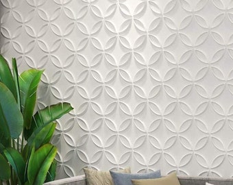 Art3d Paneles de pared 3D de PVC blancos grandes para decoración de pared  interior, azulejos de techo caídos 2 x 4, paneles de pared ondulados