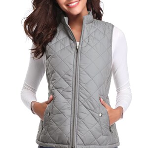 Women's Vest - Stand Collar Lightweight Zip Quilted Vest for Women,Women's Quilted Vest