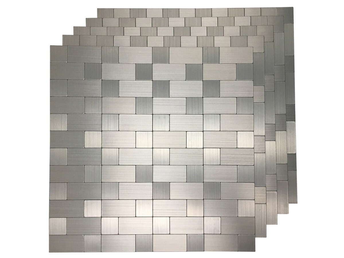 peel and stick stainless steel backsplash tiles