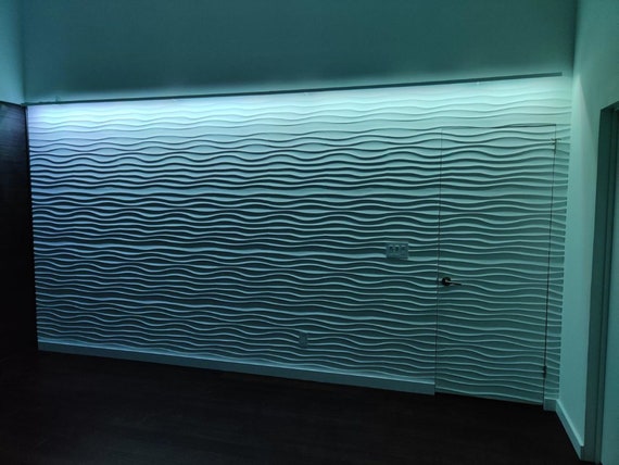 Art3dwallpanels Panneaux muraux 3D 19,7 pouces x 19,7 pouces PVC Wave  Design IV (32 pieds
