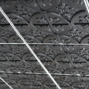 Art3d Drop Ceiling Tiles 2x2, Glue-up Ceiling Panel, Fancy Classic Style in Black，White , Gray