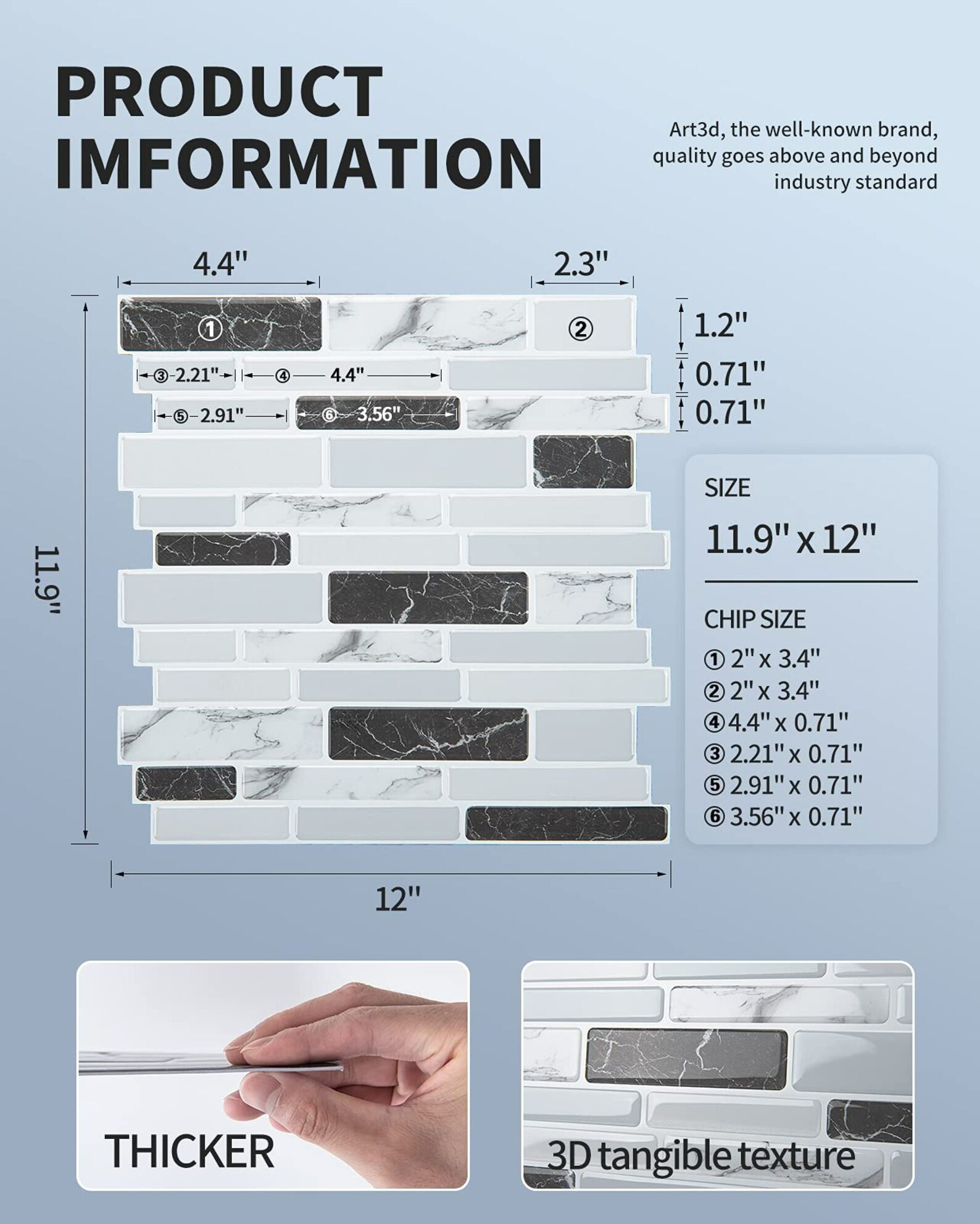 Art3d Peel and Stick Backsplash Tiles in Marble Design - Etsy