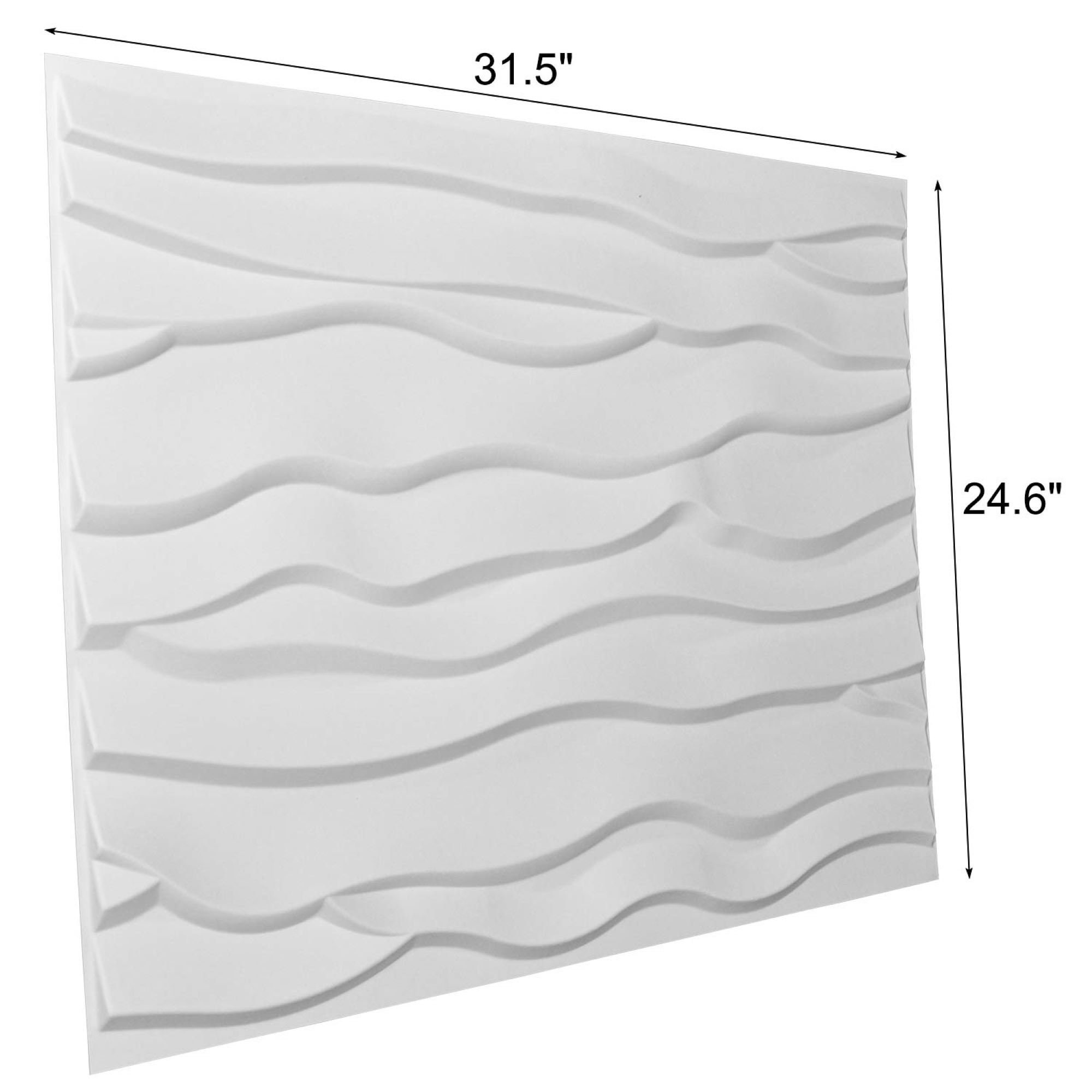 Paneles decorativos para pared 3D de Art3d, PVC, fibra vegetal/bambú, Blanco