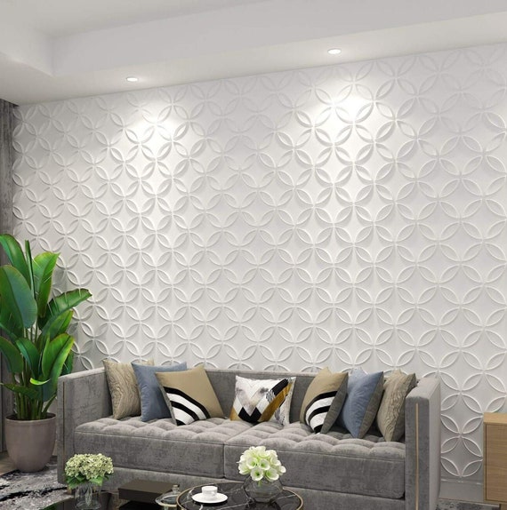 Art3d Panel de pared 3D de PVC, círculos entrelazados en cubierta blanca  mate, 32 pies cuadrados, para decoración interior de techo y pared paquete  de 12 -  España