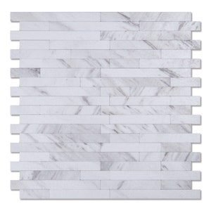 Art3d 10-Sheet Easy DIY Backsplash Tile Peel and Stick for Kitchen Bathroom - Granite White, Rustic Slate