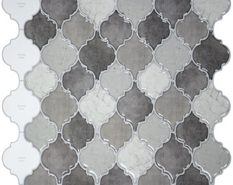 Peel and Stick Tile Backsplash - Arabesque Tile Backsplash ,Mosaic Backsplash Sticker (10 Sheets), 12"×12”