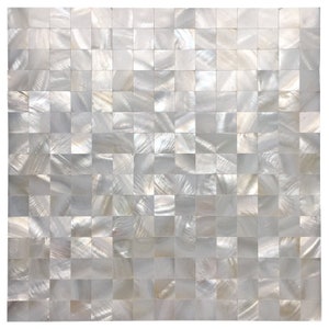 Art3d White Seamless Mother of Pearl Tile Shell Mosaic for Bathroom/Kitchen Backsplashes,12 in. ×12 in.
