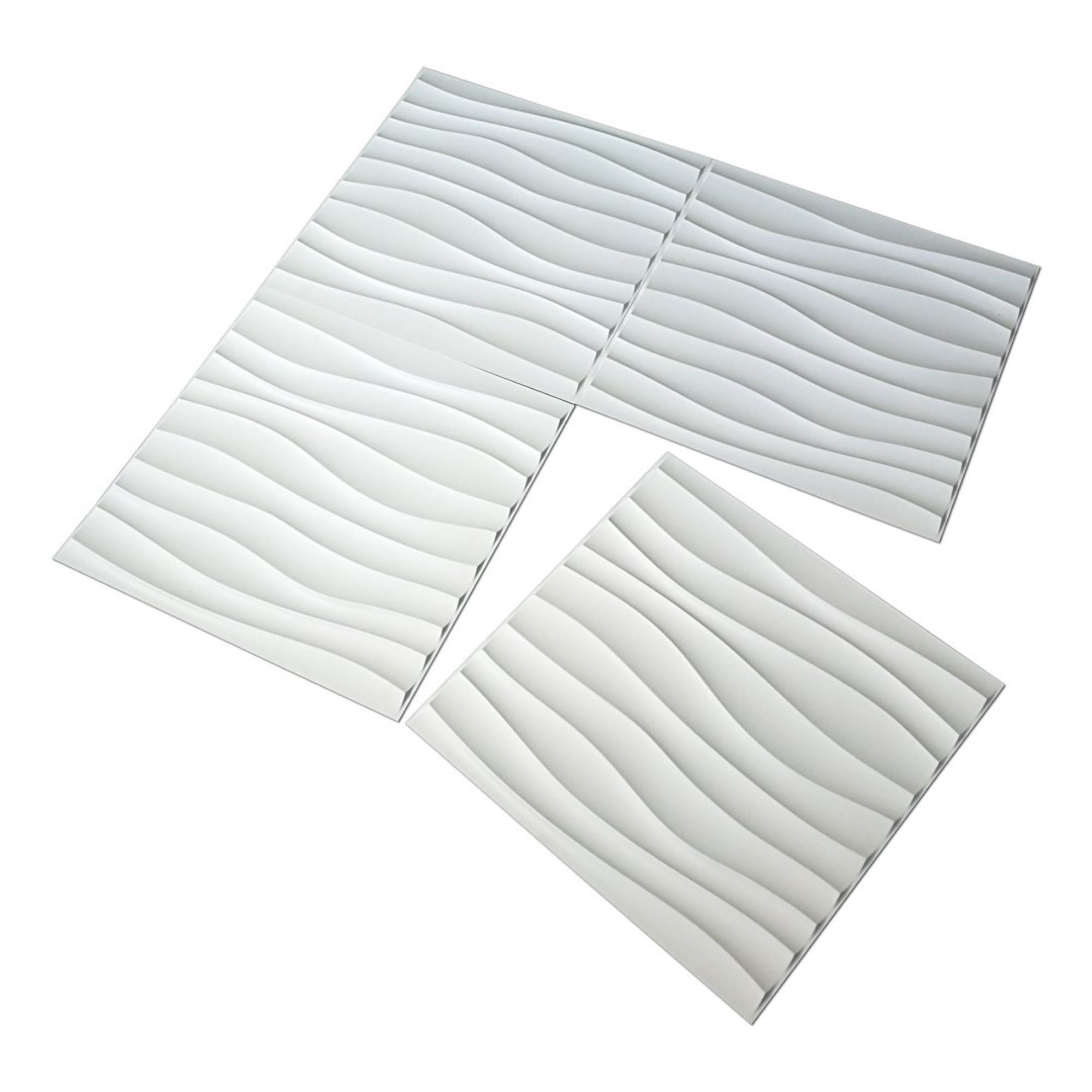 Art3d Paneles de pared 3D de PVC blancos grandes para decoración de pared  interior, azulejos de techo caídos 2 x 4, paneles de pared ondulados