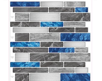 Art3d 10-Sheet Premium Self-Adhesive Kitchen Backsplash Tiles in Marble, 12"X12"