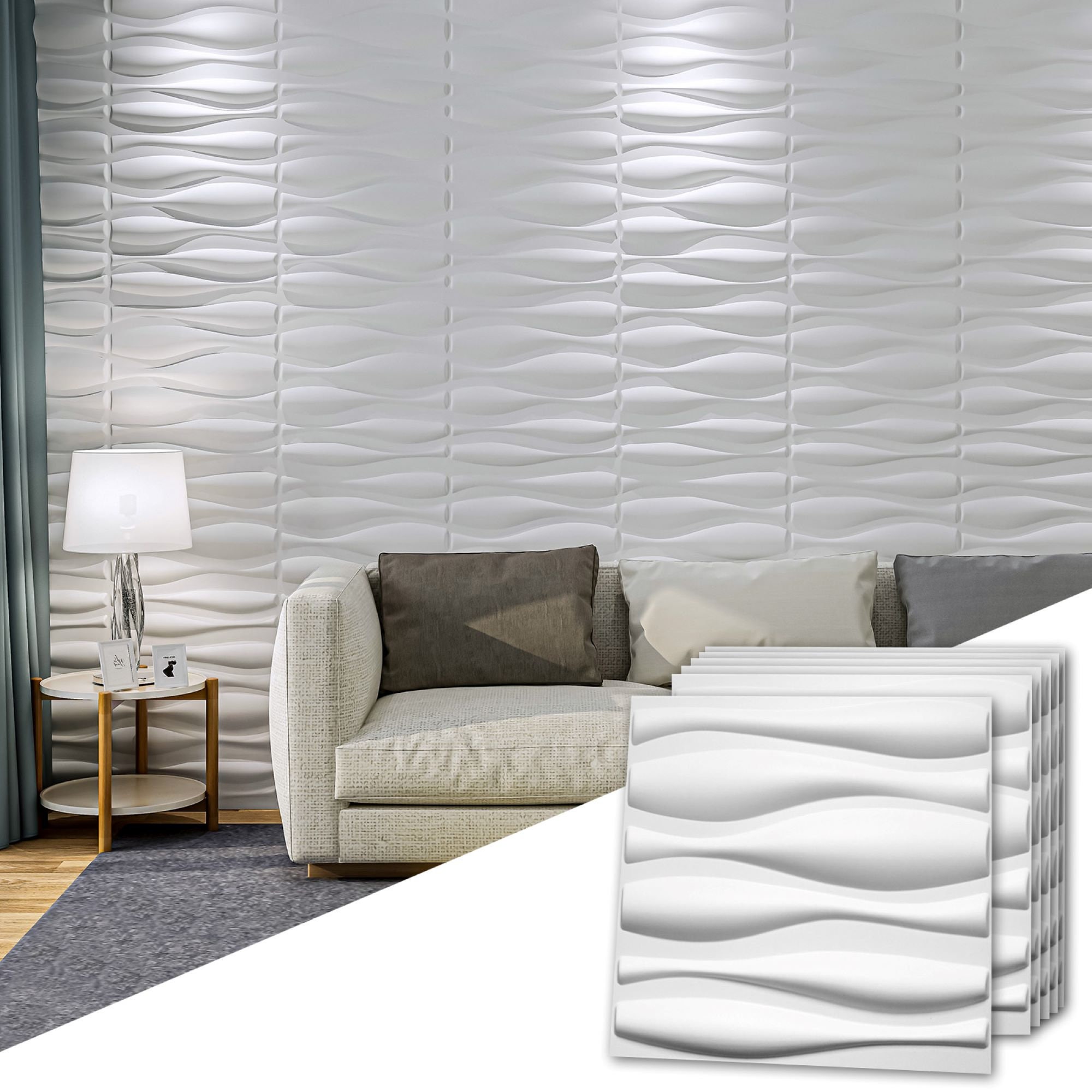 Paneles de pared 3D decorativos Art3d® Pared de diseño de diamante de PVC  19.7 pulg. 19.7 pulg. -  España
