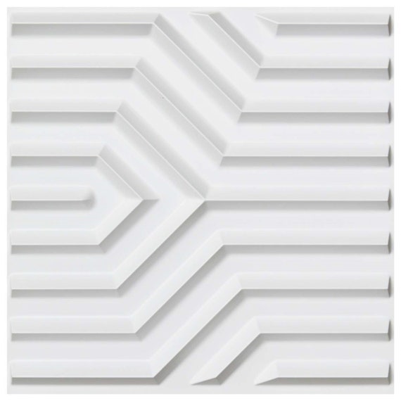 Art3d 12-Pack 19.7 in. x 19.7 in. PVC 3D Wall Panel in White 